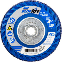 ‎4-1/2 × 5/8 - 11″ BlueFire Plastic Flat Flap Disc Type 27 P36 Grit R884V1 Zirconia Alumina - Americas Industrial Supply