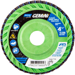 ‎4-1/2 × 7/8″ Gemini Plastic Flat Flap Disc Type 27 P60 Grit R766 Zirconia Alumina - Americas Industrial Supply