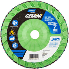 7 × 7/8″ Gemini Plastic Flat Flap Disc Type 27 P80 Grit R766 Zirconia Alumina - Americas Industrial Supply