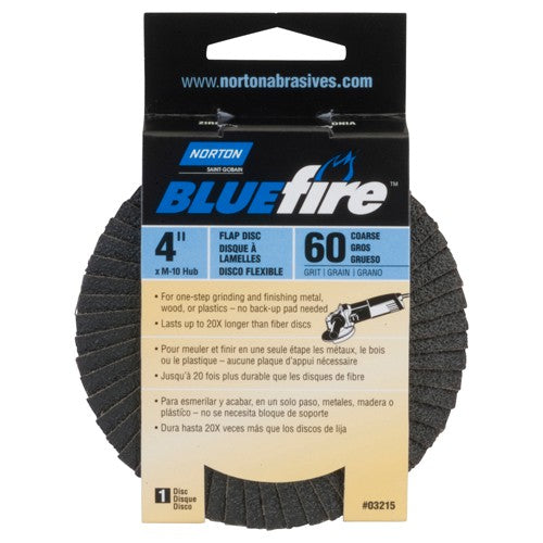 4″ × 5/8″ Flap Disc BlueFire Type 29 Fiberglass Plate 60 Grit - Americas Industrial Supply