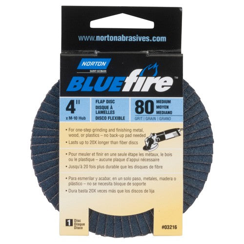 4″ × 5/8″ Flap Disc BlueFire Type 29 Fiberglass Plate 80 Grit - Americas Industrial Supply
