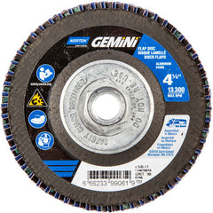 ‎4-1/2 × 5/8 - 11″ Gemini Fiberglass HD Flat Flap Disc Type 27 P80 Grit R766 Zirconia Alumina - Americas Industrial Supply