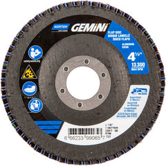 ‎4-1/2 × 7/8″ Gemini Fiberglass HD Flat Flap Disc Type 27 P80 Grit R766 Zirconia Alumina - Americas Industrial Supply