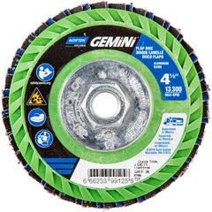 ‎4-1/2 × 5/8 - 11″ Gemini Plastic Flat Flap Disc Type 27 P36 Grit R766 Zirconia Alumina - Americas Industrial Supply