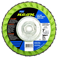 ‎7″ × 1/4″ × 5/8″-11 Neon R766 Flap Disc Type 27 Flat 36 Grit - Americas Industrial Supply