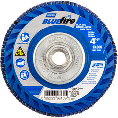 ‎4-1/2 × 5/8 - 11″ BlueFire Plastic Flat Flap Disc Type 27 P80 Grit R884P Ceramic Alumina - Americas Industrial Supply