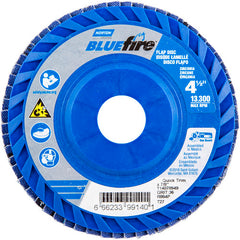‎4-1/2 × 7/8″ BlueFire Plastic Flat Flap Disc Type 27 P36 Grit R884P Zirconia Alumina - Americas Industrial Supply