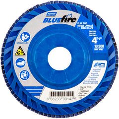 ‎4-1/2 × 7/8″ BlueFire Plastic Flat Flap Disc Type 27 P60 Grit R884P Ceramic Alumina - Americas Industrial Supply