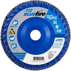 6 × 7/8″ BlueFire Plastic Flat Flap Disc Type 27 P40 Grit R884P Zirconia Alumina - Americas Industrial Supply