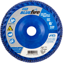 6 × 7/8″ BlueFire Plastic Flat Flap Disc Type 27 P60 Grit R884P Zirconia Alumina - Americas Industrial Supply
