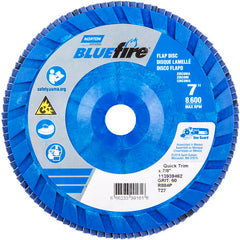 7 × 7/8″ BlueFire Plastic Flat Flap Disc Type 27 P60 Grit R884P Zirconia Alumina - Americas Industrial Supply