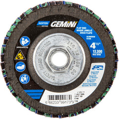 ‎4-1/2 × 5/8 - 11″ Gemini Fiberglass Conical Flap Disc Type 29 P80 Grit R766 Zirconia Alumina - Americas Industrial Supply