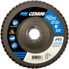 6 × 7/8″ Gemini Fiberglass HD Flat Flap Disc Type 27 P40 Grit R766 Zirconia Alumina - Americas Industrial Supply