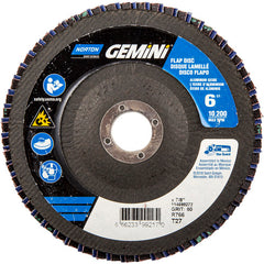 6 × 7/8″ Gemini Fiberglass HD Flat Flap Disc Type 27 P60 Grit R766 Zirconia Alumina - Americas Industrial Supply