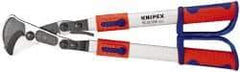Knipex - 22" OAL, 1-1/2" Capacity, 2.04" Jaw Length x 1-7/8" Jaw Width, Cable Cutter Pliers - High-Strength Oval Aluminium Tubing Handles - Americas Industrial Supply