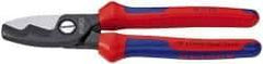 Knipex - 8" OAL, 2/0 AWG Capacity, Cable Cutter - 1.41" Jaw Length x 1-15/16" Jaw Width, Ergo Dual Component Handle - Americas Industrial Supply
