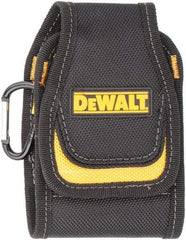 DeWALT - 3 Pocket Cell Phone Holster - Ballistic Polyester, Black & Yellow, 3.2" Wide x 5" High - Americas Industrial Supply