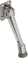 National Mfg. - 5" Projection Kickdown Door Stop - Screw Mount, Chrome Finish - Americas Industrial Supply