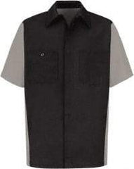 VF Imagewear - Size M, Gray, General Purpose, Short Sleeve Button Down Shirt - 42" Chest, 3 Pockets, Cotton/Poly Blend - Americas Industrial Supply