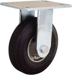 Hamilton - 6" Diam x 2" Wide, Rubber Rigid Caster - 300 Lb Capacity, Top Plate Mount, 4-1/2" x 6-1/4" Plate, Straight Roller Bearing - Americas Industrial Supply