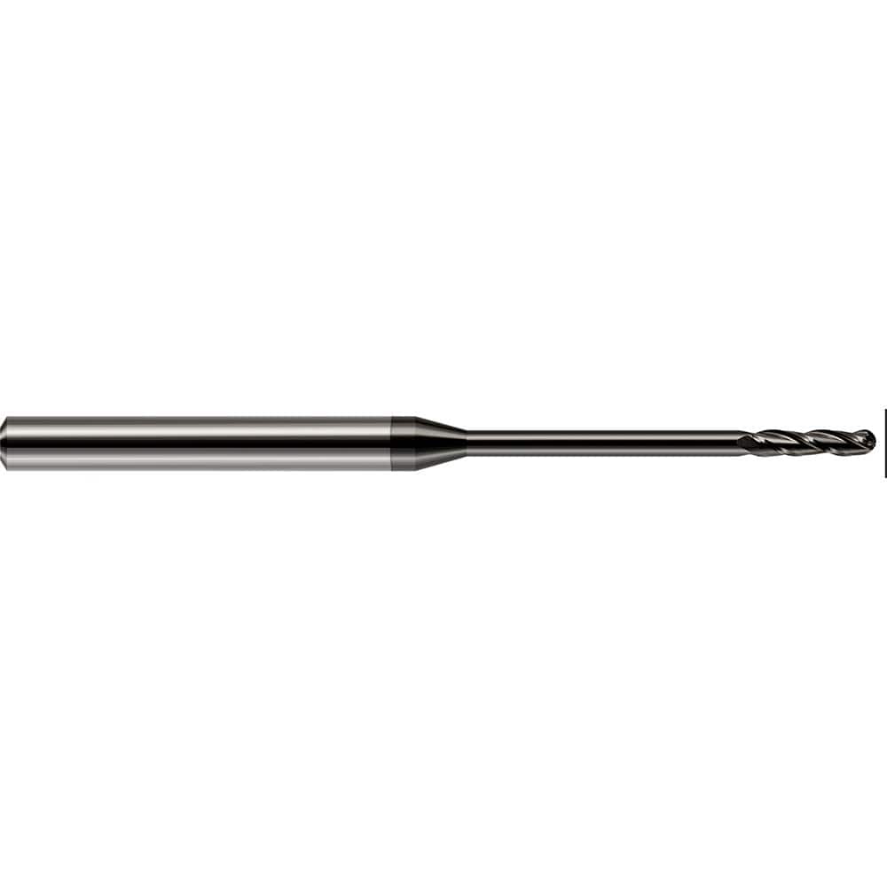 Harvey Tool - 0.06" Diam, 1/2" LOC, 3 Flute Solid Carbide Ball End Mill - Exact Industrial Supply