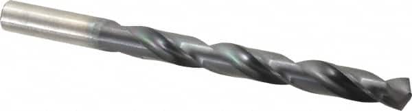 Hertel - Letter Y 135° High Speed Steel Jobber Drill - TiAlN Finish, Right Hand Cut, Spiral Flute, Straight Shank, 5-1/4" OAL, Split Point - Americas Industrial Supply