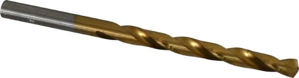 Hertel - Letter A 135° High Speed Steel Jobber Drill - TiN Finish, Right Hand Cut, Spiral Flute, Straight Shank, 3-7/8" OAL, Split Point - Americas Industrial Supply
