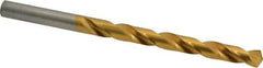 Hertel - Letter I 135° High Speed Steel Jobber Drill - TiN Finish, Right Hand Cut, Spiral Flute, Straight Shank, 4-1/8" OAL, Split Point - Americas Industrial Supply