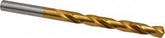 Hertel - Letter N 135° High Speed Steel Jobber Drill - TiN Finish, Right Hand Cut, Spiral Flute, Straight Shank, 4-3/8" OAL, Split Point - Americas Industrial Supply