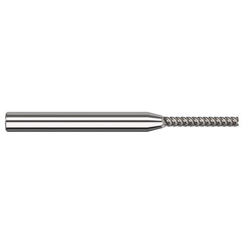 Variable Helix End Mills for Aluminum Alloys - Finishers - 0.0310″ (1/32″) Cutter Diameter × 0.0930″ (3/32″) Length of Cut Carbide Square End Mill Finisher for Aluminum Alloys, 5 Flutes - Exact Industrial Supply