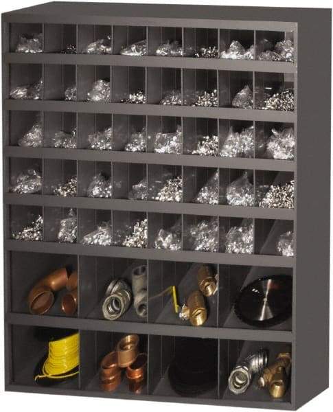 Durham - 48 Bin, Small Parts Storage Bin - 12" Deep x 33-3/4" Wide x 42" High - Americas Industrial Supply