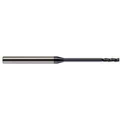Square End Mill: 1/16'' Dia, 5/16'' LOC, 1/8'' Shank Dia, 2-1/2'' OAL, 4 Flutes, Solid Carbide Single End, AlTiN Finish, 30 ° Helix, Centercutting, RH Cut, RH Flute
