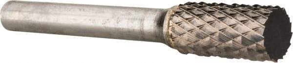 SGS Pro - 3/8" Cut Diam, 1/4" Shank Diam, Cylinder Head Double Cut Burr - Carbide, Flat End, 3/4" LOC, 2-1/2" OAL - Americas Industrial Supply