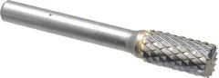 SGS Pro - 3/8" Cut Diam, 1/4" Shank Diam, Cylinder with End Cut Head Double Cut Burr - Carbide, End Cut End, 3/4" LOC, 2-1/2" OAL - Americas Industrial Supply