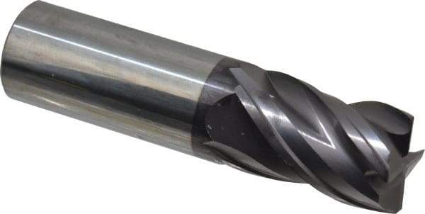 SGS - 1", 4 Flute, Single End, Solid Carbide, 0.04" Corner Radius End Mill - 4" OAL, Right Hand Flute, 1-1/2" LOC, Right Hand Cut - Americas Industrial Supply