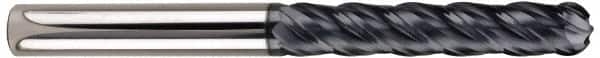 SGS - 7/16" Diam, 3" LOC, 4 Flute Solid Carbide Ball End Mill - AlTiN Finish, Single End, 6" OAL, 7/16" Shank Diam, Spiral Flute - Americas Industrial Supply