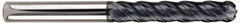 SGS - 7/16" Diam, 3" LOC, 4 Flute Solid Carbide Ball End Mill - AlTiN Finish, Single End, 6" OAL, 7/16" Shank Diam, Spiral Flute - Americas Industrial Supply