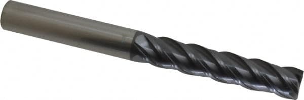 SGS - 5/8", 3" LOC, 5/8" Shank Diam, 6" OAL, 4 Flute, Solid Carbide Square End Mill - Single End, AlTiN Finish, Spiral Flute, 38° Helix, Centercutting, Right Hand Cut, Right Hand Flute, Series 7 - Americas Industrial Supply