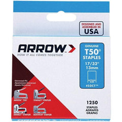 Arrow - 3/8" Wide Galvanized Steel Heavy-Duty Staples - 17/32" Leg Length - Americas Industrial Supply