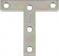 National Mfg. - 3" Long x 3" Wide Steel Tee Plates - Zinc Plated Finish - Americas Industrial Supply