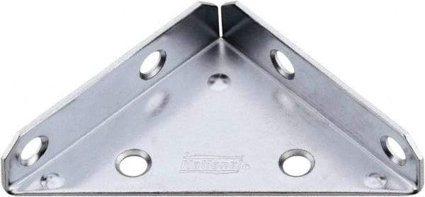 National Mfg. - 3" Long x 3" Wide Steel Corner Braces - Zinc Plated Finish - Americas Industrial Supply