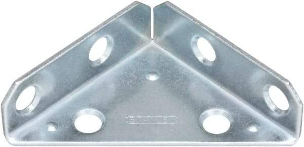 National Mfg. - 2" Long x 2" Wide Steel Corner Braces - Zinc Plated Finish - Americas Industrial Supply