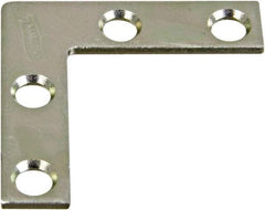 National Mfg. - 1-1/2" Long x 3/8" Wide Steel Corner Braces - Zinc Plated Finish - Americas Industrial Supply