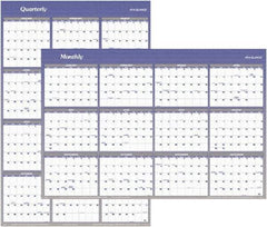 AT-A-GLANCE - 1 Sheet, 32 x 48", Erasable Wall Planner - White & Blue - Americas Industrial Supply
