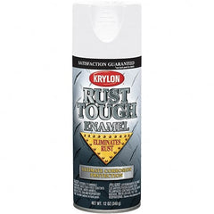 Krylon - White, Gloss, Rust Proof Enamel Spray Paint - 25 Sq Ft per Can, 12 oz Container, Use on Wood, Metal - Americas Industrial Supply