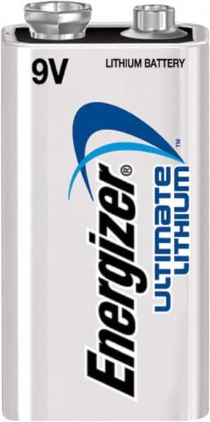 Energizer - Size 9V, Lithium, Standard Battery - 9 Volts, Snap Terminal - Americas Industrial Supply