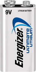 Energizer - Size 9V, Lithium, Standard Battery - 9 Volts, Snap Terminal - Americas Industrial Supply