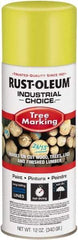 Rust-Oleum - 12 fl oz Fluorescent Yellow Marking Paint - 300' Coverage, Modified Alkyd Formula, >500 gL VOC - Americas Industrial Supply