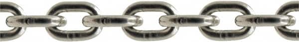 Value Collection - 3/8" Welded Stainless Steel Chain - 3,500 Lb Capacity, Grade 43, 400' Long, Polished Finish - Americas Industrial Supply
