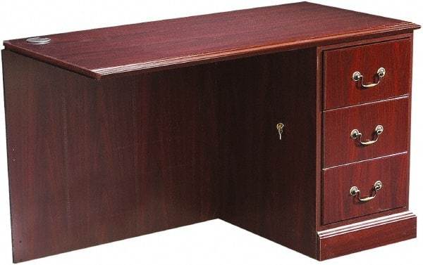 Hon - High Pressure Laminate Right Return Desk - 48" Wide x 24" Deep x 29-1/2" High, Mahogany - Americas Industrial Supply